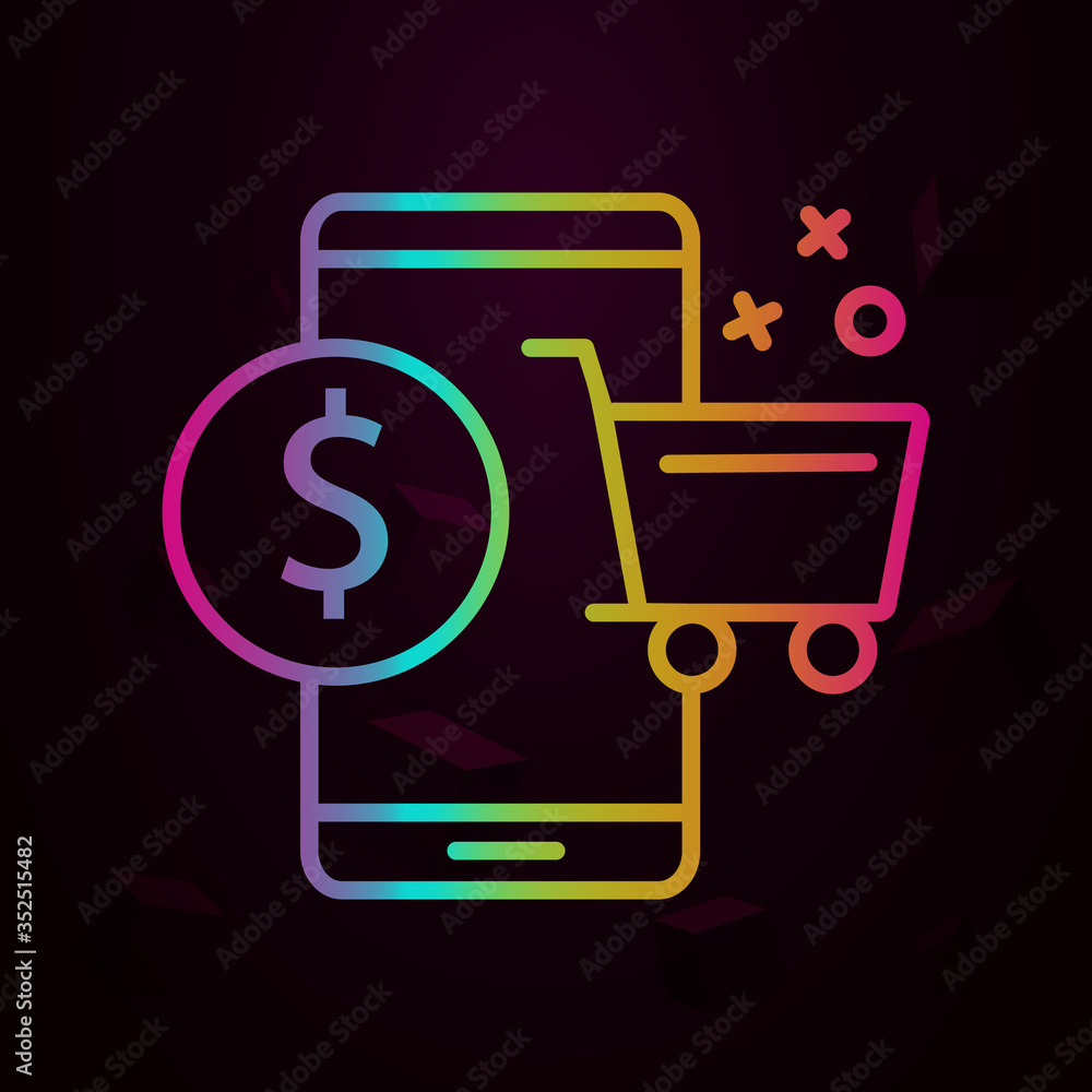 Poster telephone dollar commerce nolan icon simple thin line, outline vector of online shopping icons for u