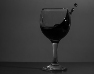 Α glass of wine in motion