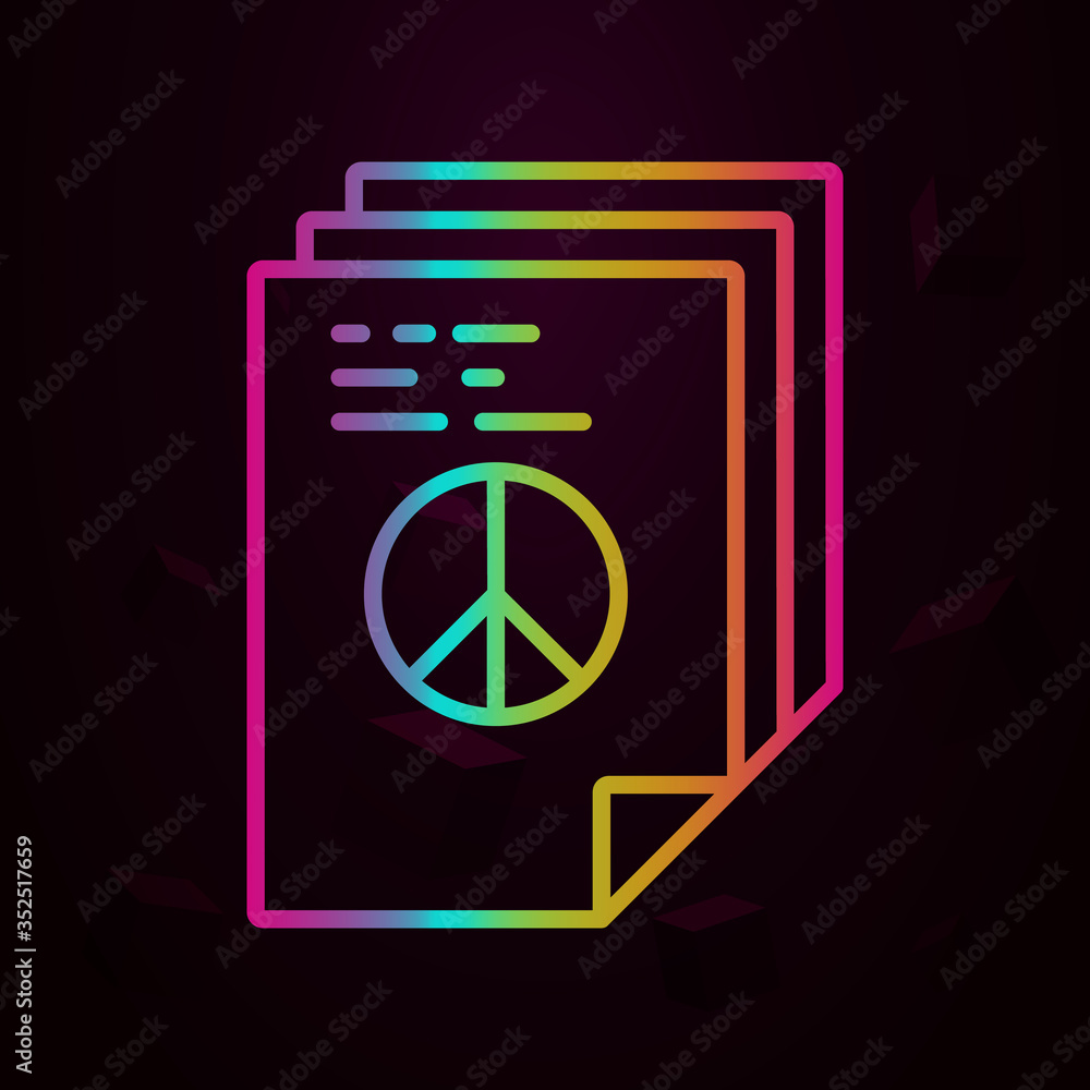 Poster peace documents files nolan icon simple thin line, outline vector of peace day icons for ui and ux, 
