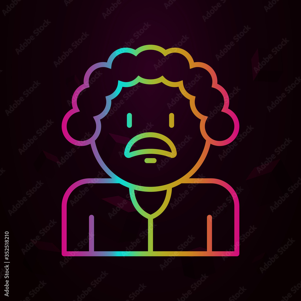 Poster old man nolan icon simple thin line, outline vector of peace day icons for ui and ux, website or mob