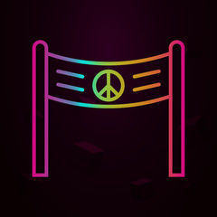 Poster banner peace symbol nolan icon Simple thin line, outline vector of Peace day icons for ui and ux, website or mobile application