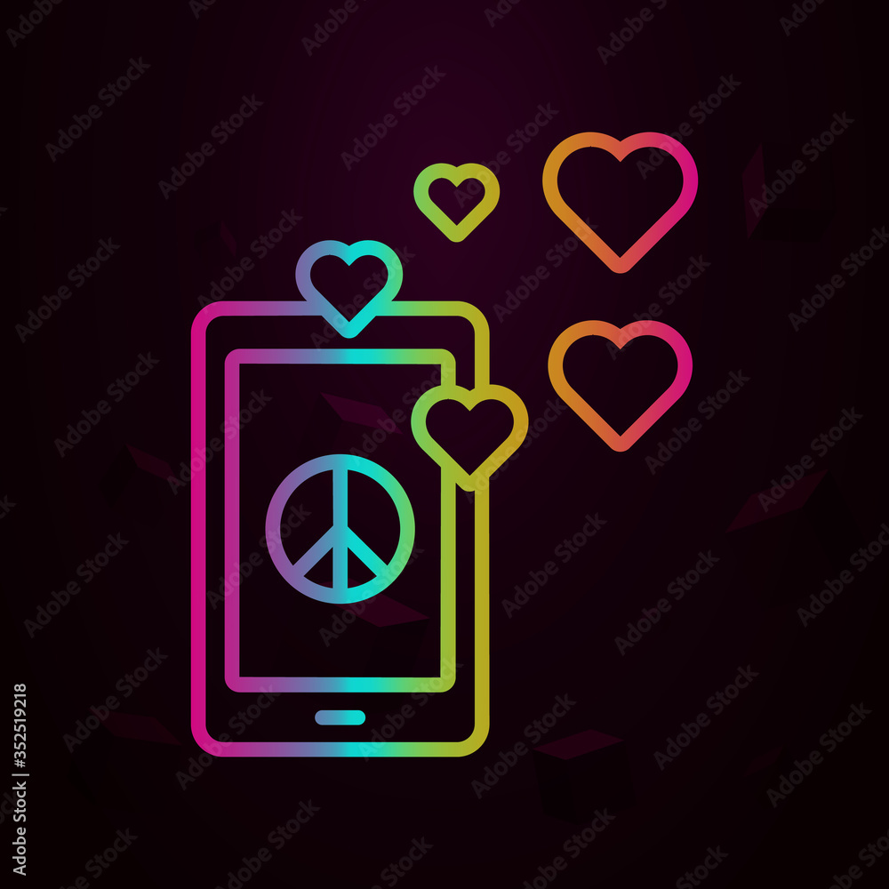Poster peace symbol mobile nolan icon simple thin line, outline vector of peace day icons for ui and ux, we