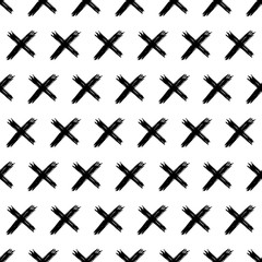Seamless pattern with hand drawn cross symbols