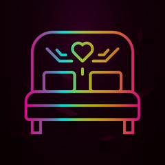 Bed love heart nolan icon Simple thin line, outline vector of Peace day icons for ui and ux, website or mobile application