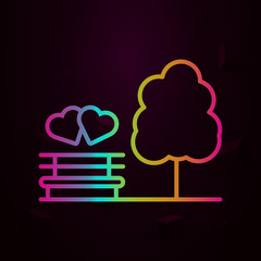 Bench, tree, love, hearts nolan icon Simple thin line, outline vector of Peace day icons for ui and ux, website or mobile application