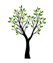 Set of Trees. Vector Illustration. Collection of icons.