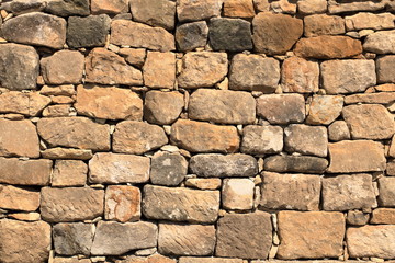 Big yellow wall from stone bricks