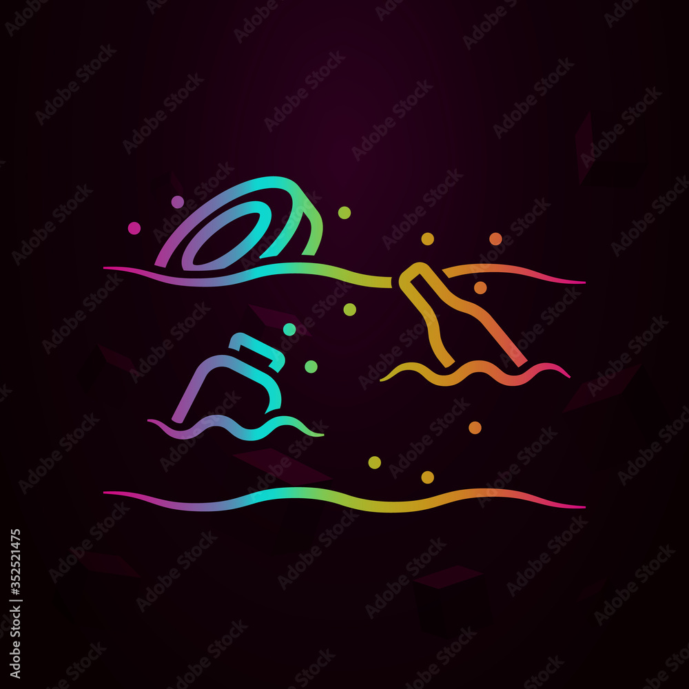 Poster waste, industry, garbage nolan icon simple thin line, outline vector of pollution icons for ui and u