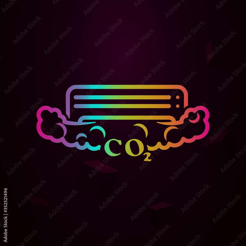 Poster conditioner, machine, heating nolan icon simple thin line, outline vector of pollution icons for ui 