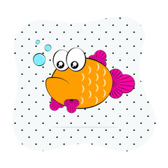 vector of cute cartoon sea fish.