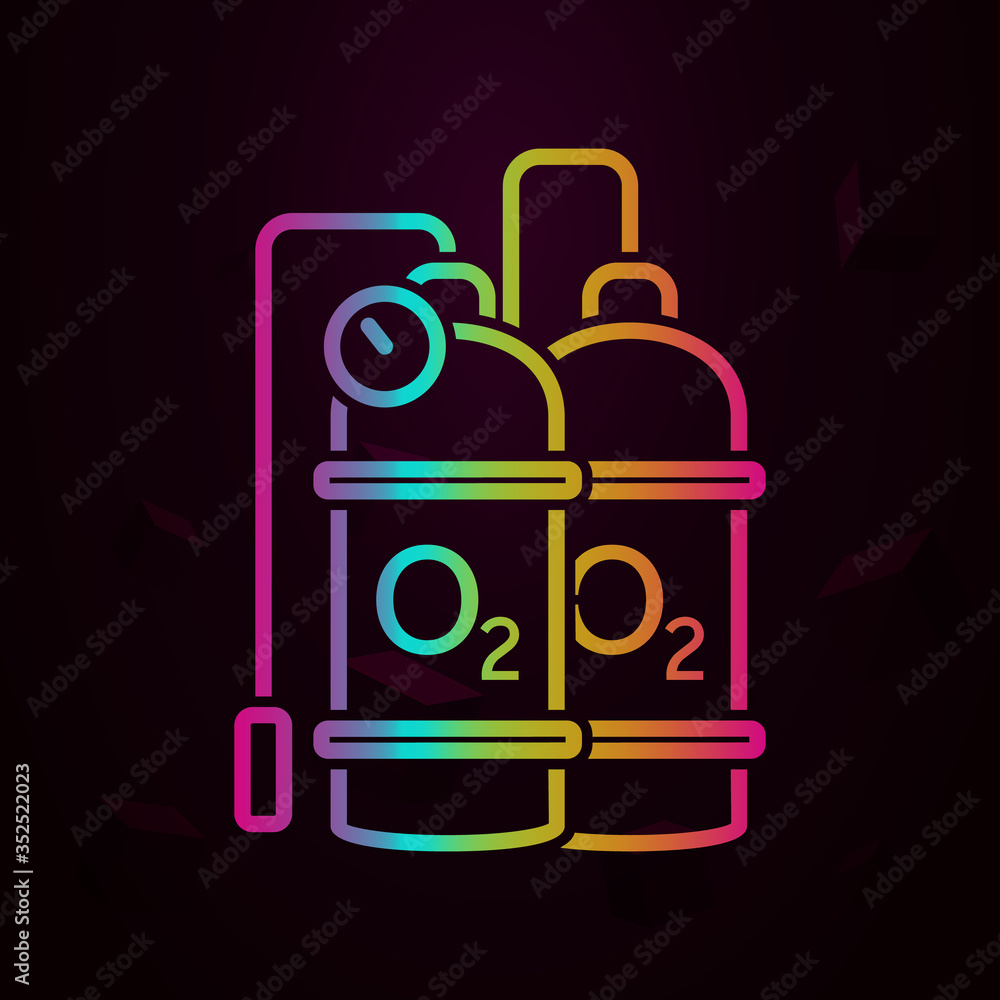 Aufkleber oxygen, diving, cylinder nolan icon simple thin line, outline vector of pollution icons for ui and u