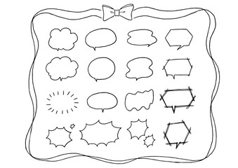 数種類の吹き出しのイラスト