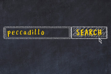 Search engine concept. Looking for peccadillo. Simple chalk sketch and inscription - obrazy, fototapety, plakaty