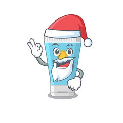 cartoon character of sunblock cream Santa having cute ok finger