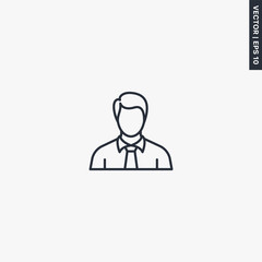Businessman, linear style sign for mobile concept and web design