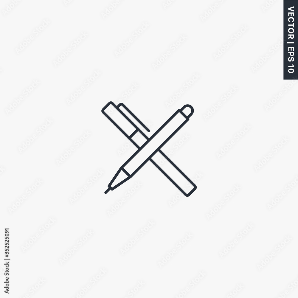 Poster draw, linear style sign for mobile concept and web design