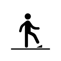 flat design vector of man stepping on push buttons icon.