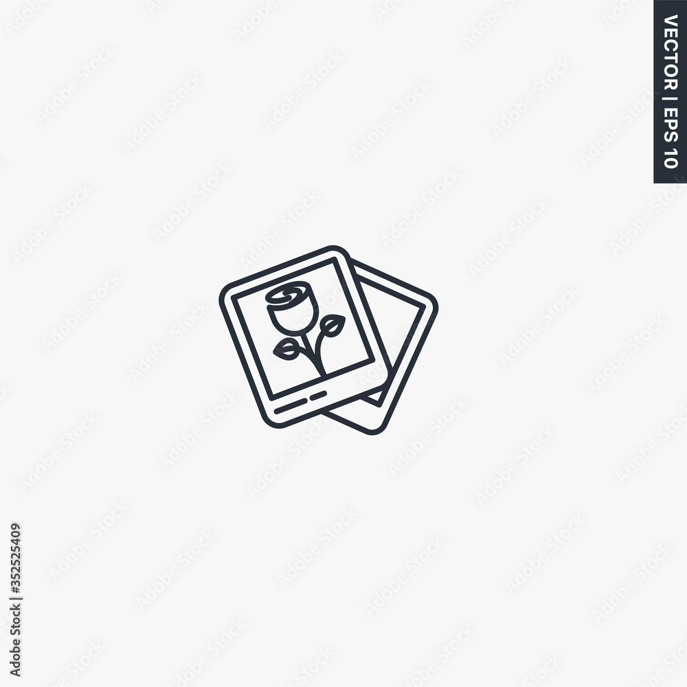 Poster image, linear style sign for mobile concept and web design