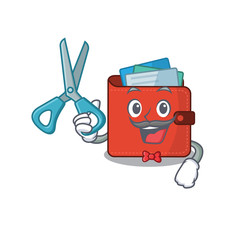 Card wallet cartoon character design as talented barber