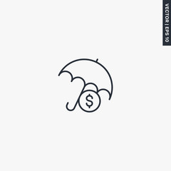 Preservation and protection money, linear style sign for mobile concept and web design