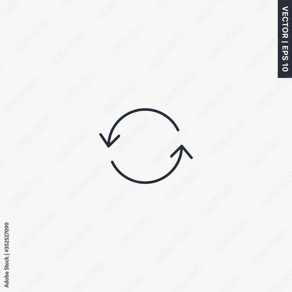 Poster reload, linear style sign for mobile concept and web design