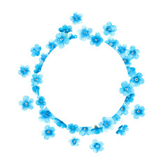 Watercolor blue flowers