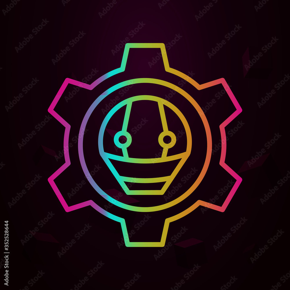 Aufkleber engineering gear nolan icon simple thin line, outline vector of robotics engineering icons for ui an