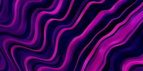 Obraz premium Dark Purple vector background with bent lines. Colorful illustration with curved lines. Pattern for commercials, ads.