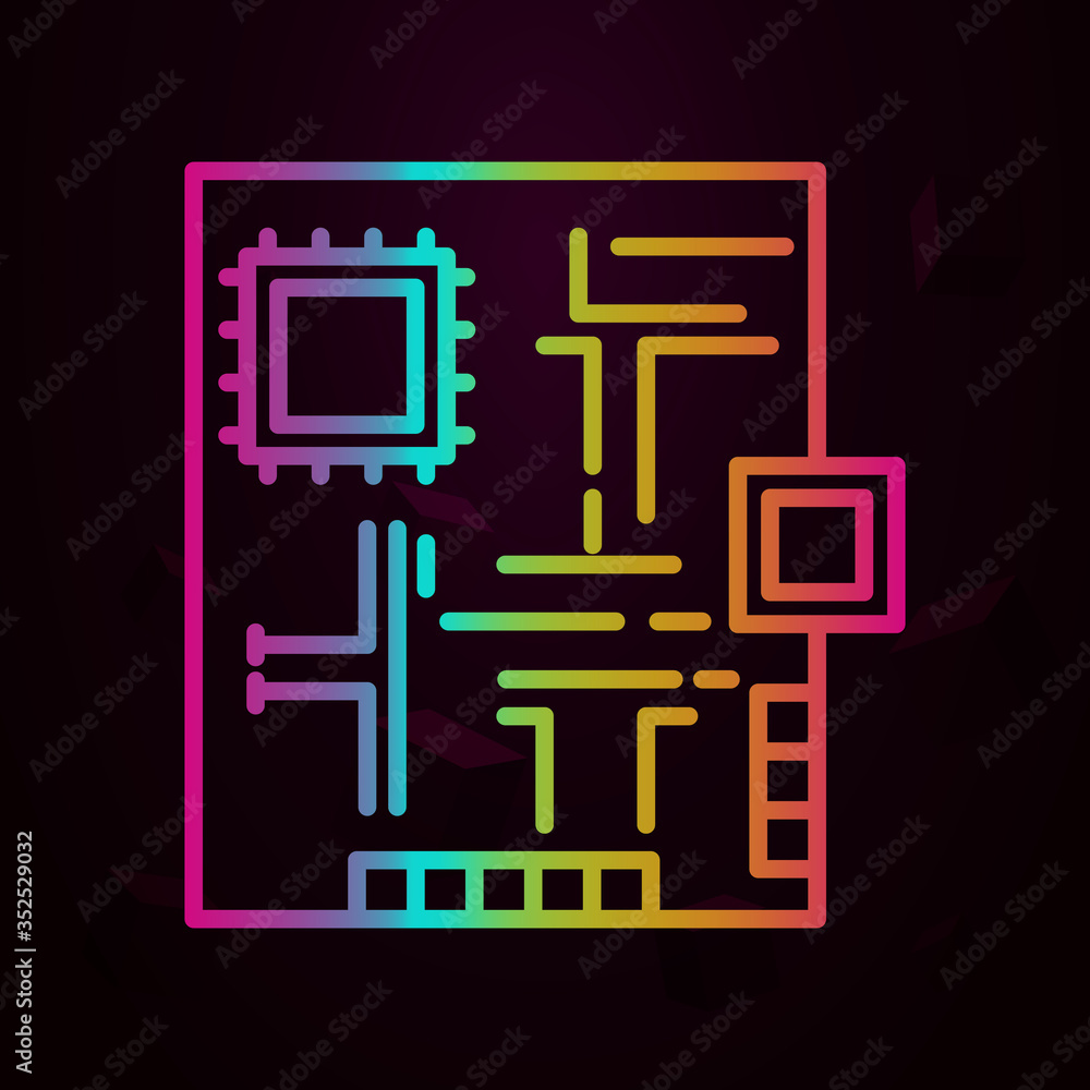 Poster electronic, protoboard nolan icon simple thin line, outline vector of robotics engineering icons for