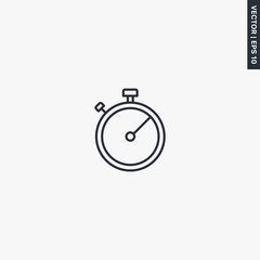 Timer, linear style sign for mobile concept and web design