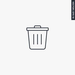 Trash, linear style sign for mobile concept and web design