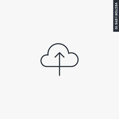 Upload to cloud, linear style sign for mobile concept and web design