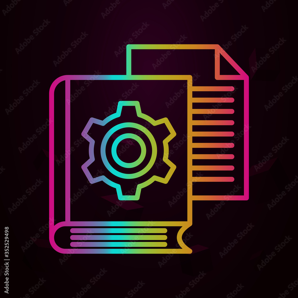 Poster book engineering nolan icon simple thin line, outline vector of robotics engineering icons for ui an