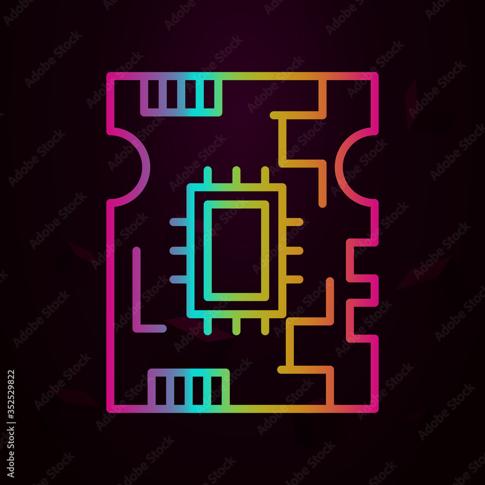 Aufkleber board, circuit nolan icon simple thin line, outline vector of robotics engineering icons for ui and 