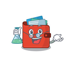 Obraz premium caricature character of card wallet smart Professor working on a lab