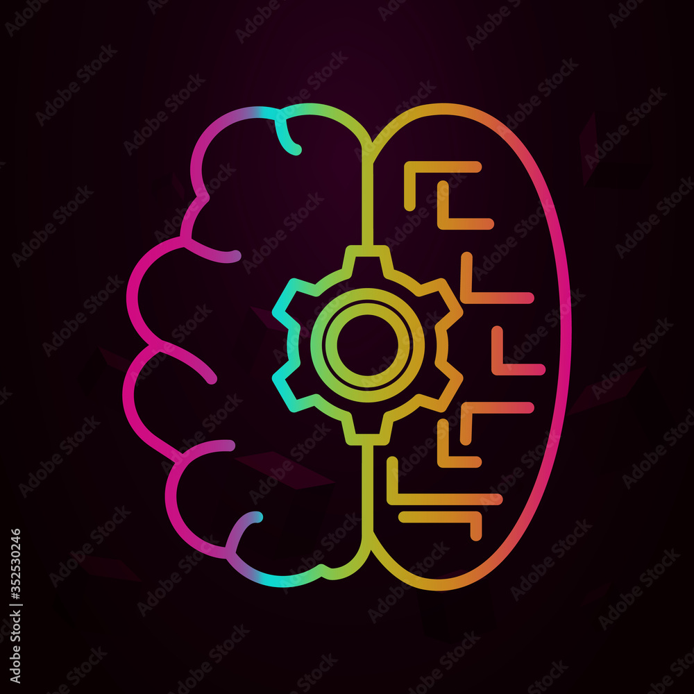 Aufkleber artificial, brain nolan icon simple thin line, outline vector of robotics engineering icons for ui a