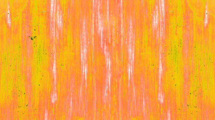 Orange yellow abstract colorful painted scratched wall texture background, with copy space