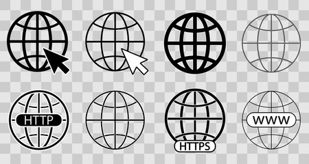 Web Icon. Website pictogram. Www icons collection. Internet symbol for your web site design, logo, app, UI. Vector illustration
