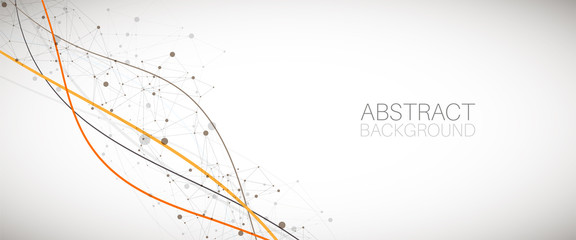 Template for science and technology presentation. Plexus style background.