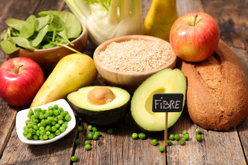assorted of food high in fiber