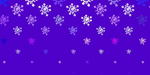 Light Pink, Blue vector backdrop with virus symbols.