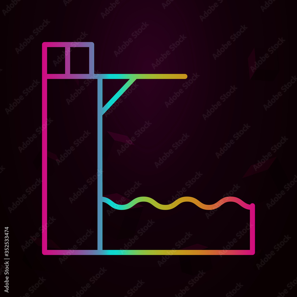 Poster trampoline nolan icon simple thin line, outline vector of swimming poll icons for ui and ux, website