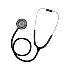 Cartoon black medical stethoscope
