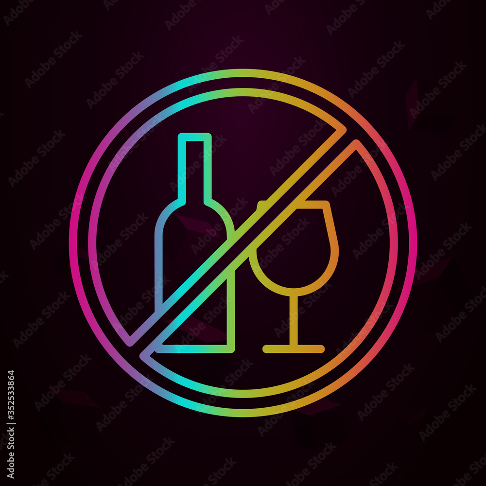 Poster no drinking nolan icon simple thin line, outline vector of swimming poll icons for ui and ux, websit