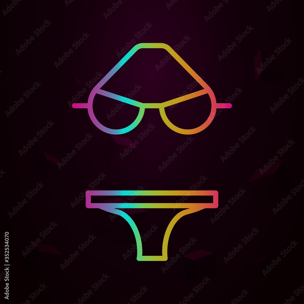 Poster bikini nolan icon simple thin line, outline vector of swimming poll icons for ui and ux, website or 