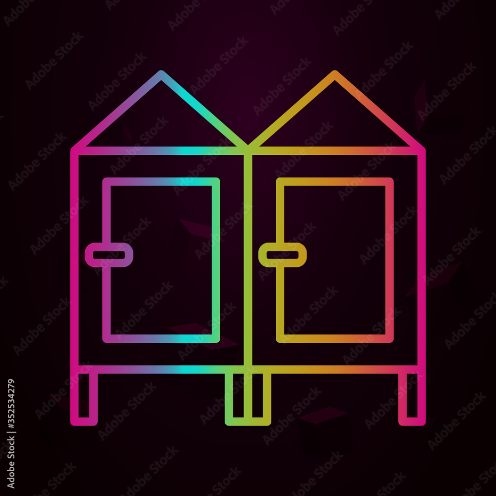 Poster dressing room nolan icon simple thin line, outline vector of swimming poll icons for ui and ux, webs