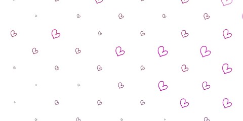 Light Pink vector background with hearts.