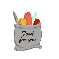 Hand drawn Bag of food made in vector, flat design
