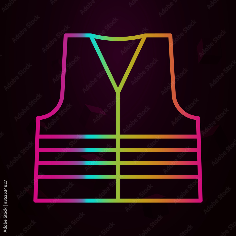 Poster lifejacket nolan icon simple thin line, outline vector of swimming poll icons for ui and ux, website