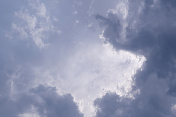 Obraz premium Aerial view of gray cloudy against sky background.